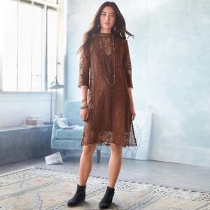 Sundance Chocolate Brown Crocheted Dreams Dress EUC
